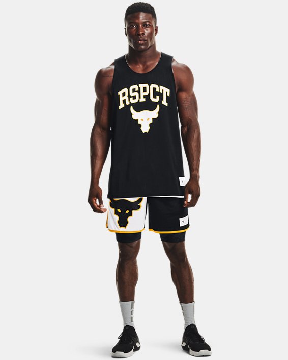 Men's Project Rock Camo Compression Shorts, Black, pdpMainDesktop image number 2